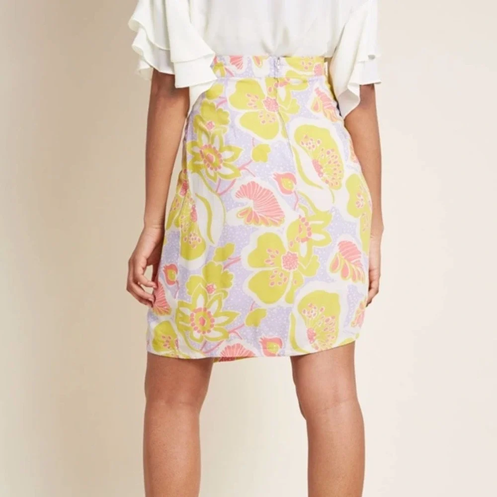 Modcloth Whole 'Lotta Loveliness Tropical Wrap Skirt Size S - Picture 7 of 11